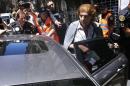 The mother of late prosecutor Alberto Nisman, leaves the office of prosecutor Viviana Fein, who is investigating Nisman's death, in Buenos Aires