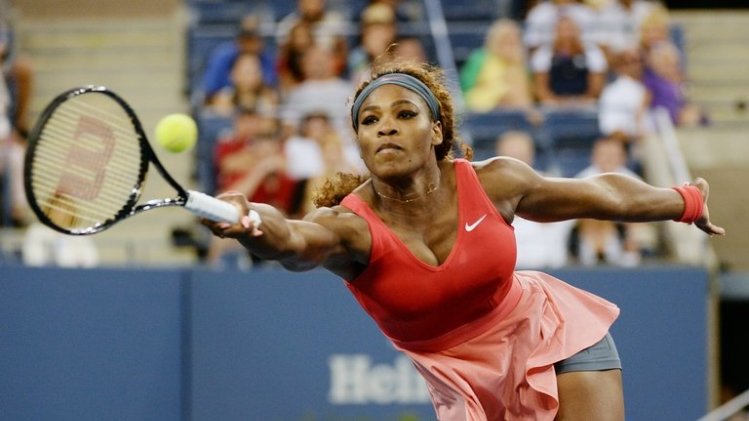 Serena Williams during her US Open match against Victoria Azarenka in New York September 8, 2013