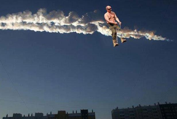 Image détournée d'une météorite en Russie circulant sur Internet, 20Minutes.fr