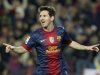 Barcelona's Lionel Messi celebrates a goal against Zaragoza during their Spanish First division soccer league match at Camp Nou stadium in Barcelona