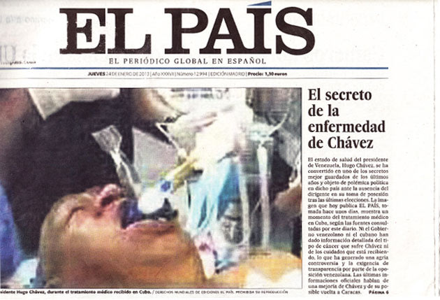 Foto falsa foi retirada de site do El País