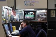 <p>A trader works in the Goldman Sachs booth on the main trading floor of the New York Stock Exchange July 29, 2011. REUTERS/Mike Segar</p>