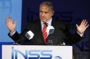 Israel's PM Netanyahu speaks at the annual Institute for National Security Studies conference in Tel Aviv
