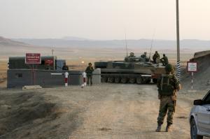 Russian soldiers guard a checkpoint of the military&nbsp;&hellip;