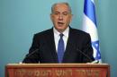 Israeli Prime Minister Netanyahu delivers a statement to the media in Jerusalem