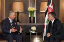 Britain's Prince Charles, left, meets with Jordan's King Abdullah II in Amman, Jordan, Sunday, Feb. 8, 2015. (AP Photo/Khalil Mazrawi, Pool)