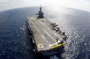 France's flagship Charles de Gaulle aircraft carrier patrols in the Mediterranean