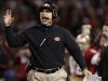San Francisco 49ers head coach Jim Harbaugh gestures during the second half of an NFL football game against the Chicago Bears in San Francisco, Monday, Nov. 19, 2012. (AP Photo/Tony Avelar)