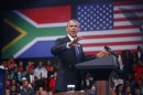 U.S. President Obama participates in town hall-style meeting with young African leaders at University of Johannesburg Soweto