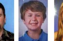 This composite photo released by the San Diego Sheriff's Department shows James Lee Dimaggio, 40, left, Ethan Anderson, 8, and Hannah Anderson, 16, whose mother, Christina Anderson, 44, was one of two people found dead in a house fire Sunday night. An Amber Alert was in effect early Tuesday Aug. 6,2013 for the two missing children of Christina Anderson, whose body was found inside a burned rural house near the U.S.-Mexico border, and authorities said Dimaggio, suspected of killing the woman may have abducted the children. (AP Photo/San Diego Sheriff's Department )