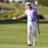 Davis Love III reacts to his putt on the 18th green during the second round of the McGladrey Classic PGA Tour golf tournament on Friday, Oct. 19, 2012, in St. Simons Island, Ga. (AP Photo/Stephen Morton)