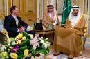 US Defence Secretary Ashton Carter (left) meets Saudi King Salman (right) at Al-Salam Palace in Jeddah, on July 22, 2015