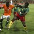 Cameroon's Gustave Moundi fights for the ball with Ivory Coast's Koelly Kevin Zougoula during their African Nations Championship match in Khartoum