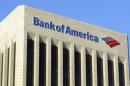 The logo of the Bank of America is pictured atop the Bank of America building in downtown Los Angeles