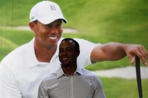 Tiger Woods smiles during a promotional event at the Venetian Macao in Macau