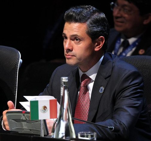 El presidente de México, Enrique Peña Nieto, durante la ceremonia de inauguración de la Cumbre de la Comunidad de Estados Latinoamericanos y Caribeños (Celac), en Santiago de Chile. EFE