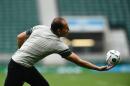 South Africa's scrum half and captain Fourie du Preez takes part in the captain's run training session at Twickenham stadium, west London, on October 16, 2015 ahead of their 2015 Rugby World Cup quarter-final match against Wales