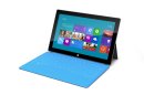 This product rendering released by Microsoft shows Surface, a 9.3 millimeter thick tablet with a kickstand to hold it upright and keyboard that is part of the device's cover. It weighs under 1.5 pounds. The device is part of the software company's effort to compete with Apple Inc. and its popular iPad tablet computer. (AP Photo/Microsoft)