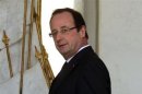 Il presidente francese Francois Hollande all'Eliseo