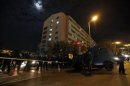 Policemen secure a police compound in Ankara