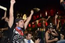 Demonstrators shout during an anti-government protest in Fortaleza