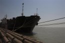 A ship docks at the Bandar Imam Khomeini port in Khuzestan province