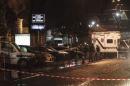 Forensic officers work at the scene of a bomb blast in Istanbul