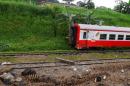 A derailed Camrail train is seen in Eseka