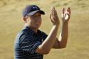 FILE - In this June 21, 2015, file photo, Jordan Spieth claps after finishing the final round of the U.S. Open golf tournament at Chambers Bay in University Place, Wash. Spieth isn't taking the traditional route to the British Open. Rather than prep for St. Andrews in Scotland this weekend, Speith will spend it in the Quad Cities playing the John Deere Classic _ site of his first win as a pro two years ago. (AP Photo/Ted S. Warren, File)