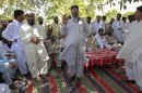 Radical Sunni cleric Maulana Ahmed Ludhianvi addresses his supporters during his election campaign in Jhang, Punjab province