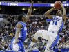 Duke's Rasheed Sulaimon, right, tries to get a shot past Creighton's Austin Chatman during the first half of a third-round game of the NCAA college basketball tournament, Sunday, March 24, 2013, in Philadelphia. (AP Photo/Matt Slocum)