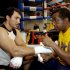 FILE- This Sept. 9, 2004 file photo shows former WBO heavyweight champion Wladimir Klitschko getting his hands taped by trainer Emanuel Steward before a workout at the La Brea Boxing Academy in Los Angeles.  Steward, the owner of the legendary Kronk Gym and one of boxing's greatest trainers, has died. He was 68. Victoria Kirton, Steward's executive assistant, says Steward died Thursday Oct. 25, 2012 in a Chicago hospital. She did not disclose the cause of death. (AP Photo/Reed Saxon,File)