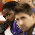 Baltimore Ravens wide receiver Torrey Smith, left, looks on from the sideline during the second half of an NFL football game against the New England Patriots in Baltimore, Sunday, Sept. 23, 2012. Smith's younger brother was killed late Saturday in a motorcycle accident in northeast Virginia. (AP Photo/Patrick Semansky)