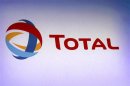 French oil company Total's logo at the company's 2012 annual result presentation in Paris
