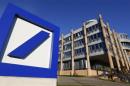 The Deutsche Bank logo is seen outside a building in Luxembourg