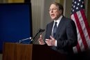 Wayne LaPierre, executive vice president of the NRA, speaks during a news conference in Washington