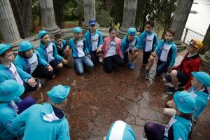 Russian children take part in a game at the Artek international …