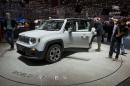 The New Jeep Renegade is on display at the 84. Geneva International Motor Show in Geneva, Switzerland, Tuesday, March 4, 2014. (AP Photo/Keystone, Sandro Campardo)