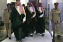 Saudi Arabia Deputy Minister of Defense Prince Salman arrives for a meeting with U.S. Secretary of Defense Hagel in Manama