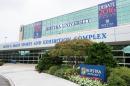 This photo shows the outside of Hofstra University's David & Mack Sport and Exhibition Complex, where the first presidential debate will be held on September 26, 2016