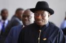Nigeria's President Jonathan arrives for a meeting in Addis Ababa