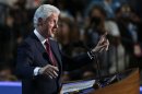 Former President Bill Clinton addresses the Democratic National Convention in Charlotte, N.C., on Wednesday, Sept. 5, 2012. (AP Photo/Carolyn Kaster)