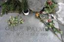 The grave of former Swedish Prime Minister Olof Palme, taken February 4, 2006, just a few blocks away from the place where he was assassinated, February 28, 1986, in Stockholm