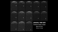 First radar images of asteroid 1998 QE2 were obtained when the asteroid was about 3.75 million miles (6 million kilometers) from Earth.