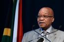 South African President Jacob Zuma delivers a speech on October 3, 2013 in Midrand