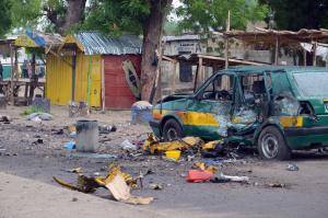 The scene of an Improvised Explosive Device (IED) blast …