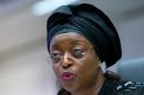 Nigeria's former minister of petroleum resources Diezani Alison-Madueke speaks to reporters on June 11, 2014