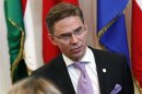 Finland's PM Katainen leaves a two-day European Union leaders summit in Brussels