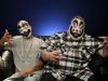 This July 29, 2013 photo shows Joseph Utsler, also known as Shaggy 2 Dope, left, and Joseph Bruce, also known as Violent J, from Insane Clown Posse, in New York. On their FUSE TV weekly show, the Detroit-area rappers critique all things pop culture, claiming to bring an outsiders perspective. A good part of the show has the guys critiquing music videos, much like Beavis and Butthead from a generation ago. (AP Photo/John Carucci)