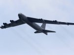 A U.S. Air Force B-52 Stratofortress from Andersen Air Force Base in Guam performs a fly-by at the Singapore Airshow